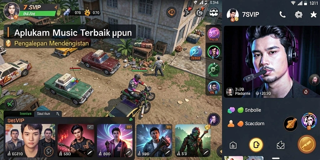 Tampilan screenshot utama 7SVIP menampilkan gameplay musik yang interaktif.