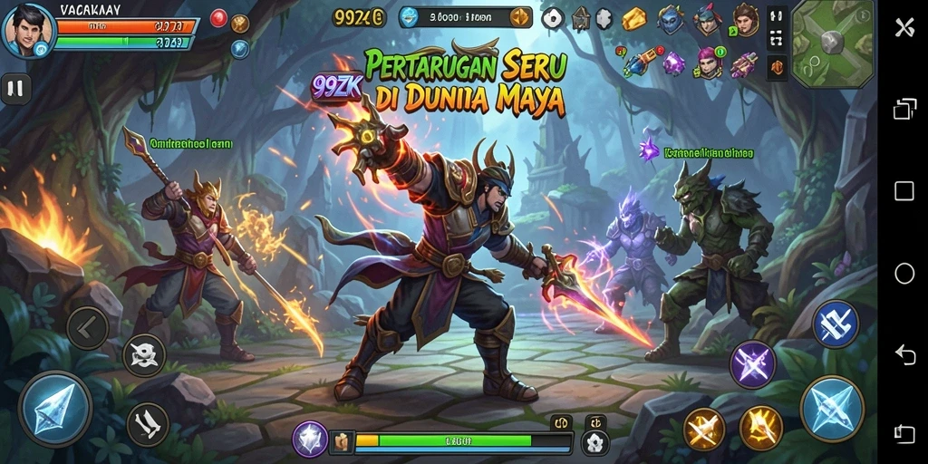 Tampilan gameplay seru dengan pertarungan menegangkan di 99ZK.