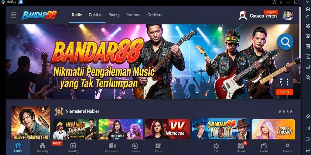 Screenshot permainan BANDAR88 menampilkan antarmuka musik interaktif.