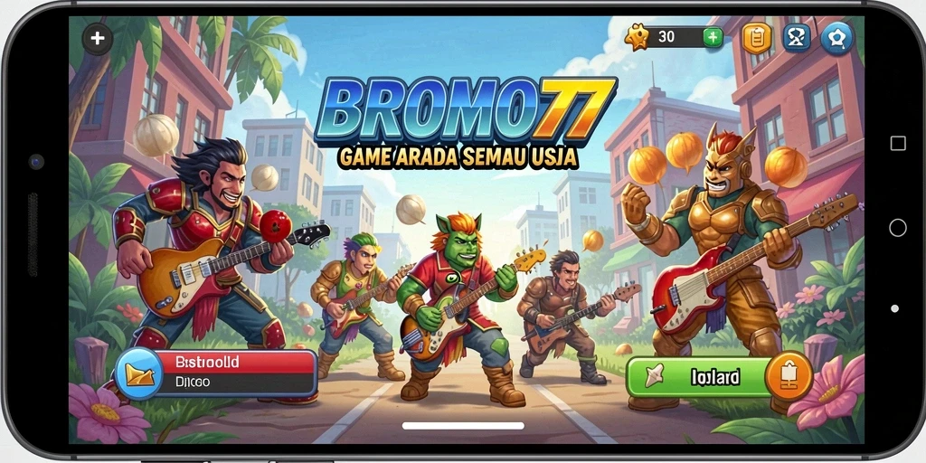 Tampilan gameplay seru dari BROMO77 dalam aksi.