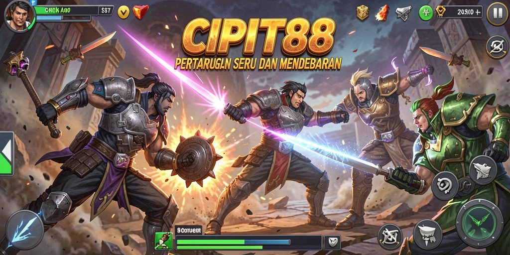 Tampilan gameplay seru dari CIPIT88 saat pertarungan berlangsung.