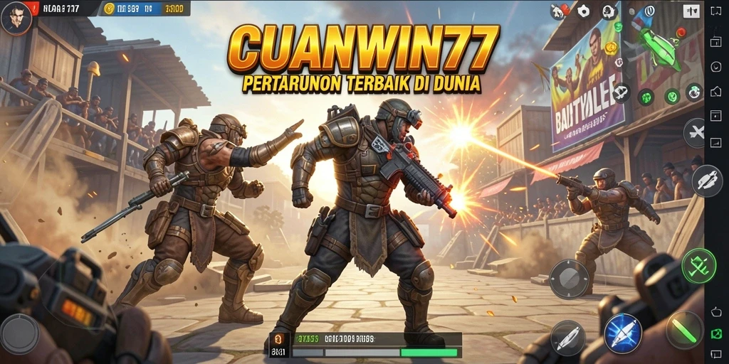 Screenshot CUANWIN77 yang menunjukkan aksi seru di medan perang Battle Royale.