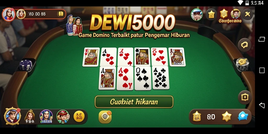 Tampilan gameplay DEWI5000 dengan grafis domino yang menarik.