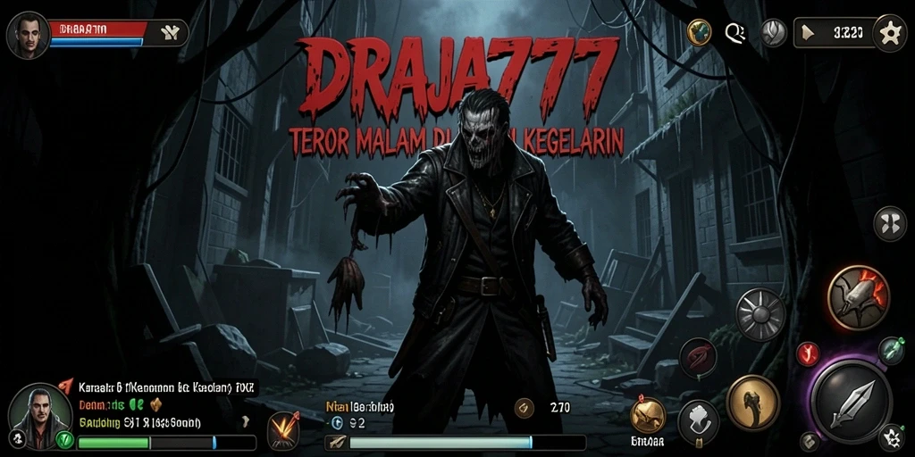 Tangkapan layar DRAJA777 menampilkan suasana mencekam dan gameplay yang intens.