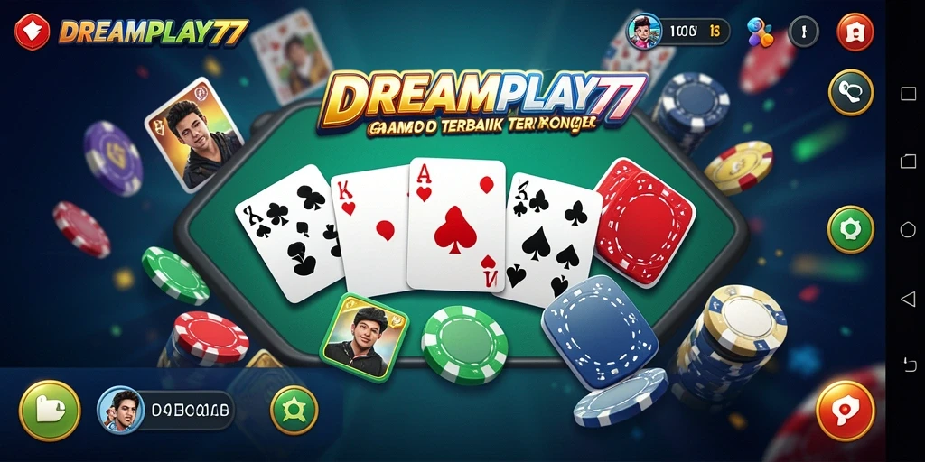 Screenshot gameplay DREAMPLAY77 yang menampilkan suasana permainan Domino yang seru.