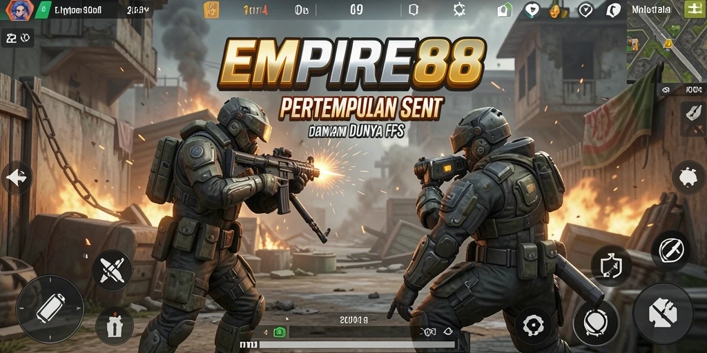 Tampilan gameplay yang mendebarkan dari EMPIRE88 di medan perang.