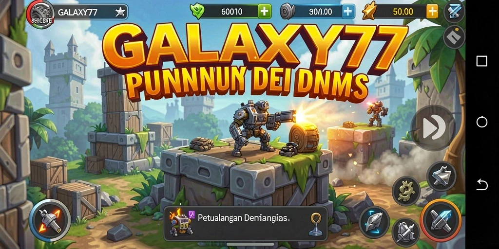 Screenshot permainan menunjukkan menara yang siap melindungi dari serangan musuh.