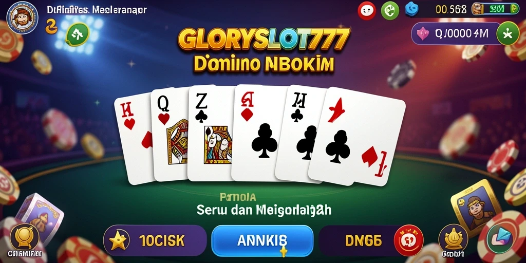 Tampilan seru dari gameplay Domino di GLORYSLOT777.
