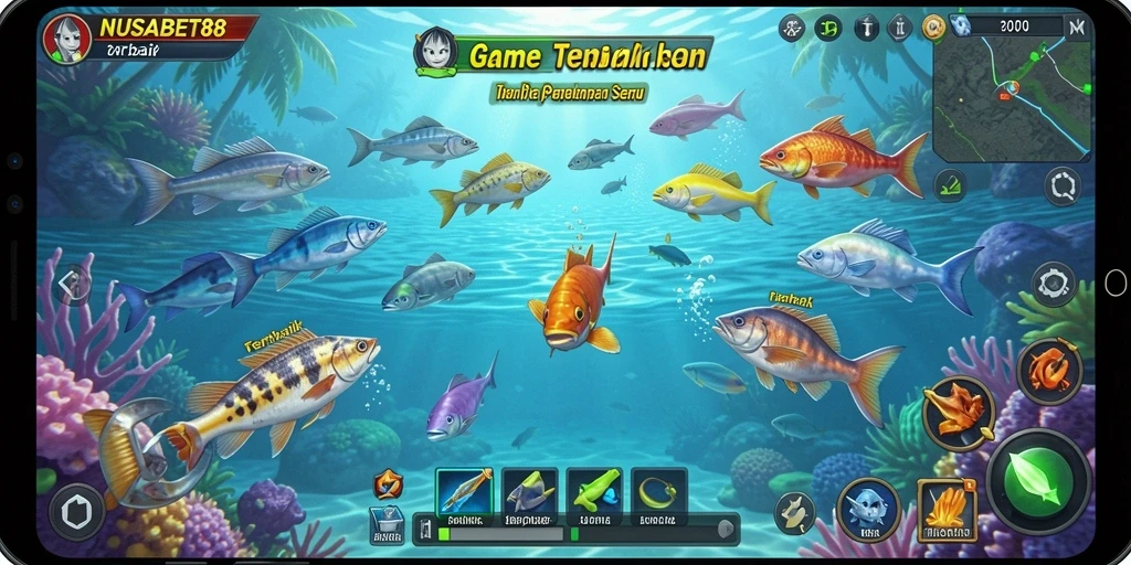 Tampilan gameplay NUSABET88 menampilkan aksi seru tembak ikan.