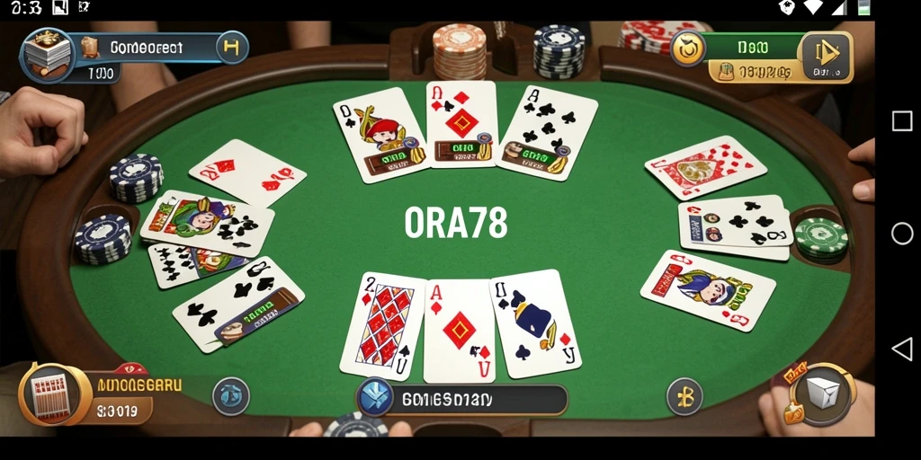 Screenshot gameplay ORA78 menampilkan momen seru dalam permainan Gaple.