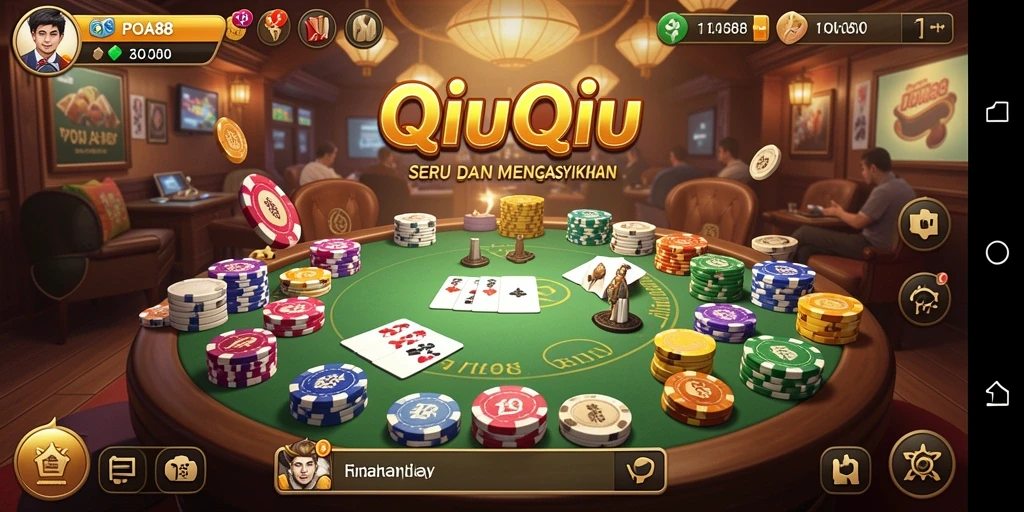 Screenshot POA88 menampilkan aksi seru permainan QiuQiu.