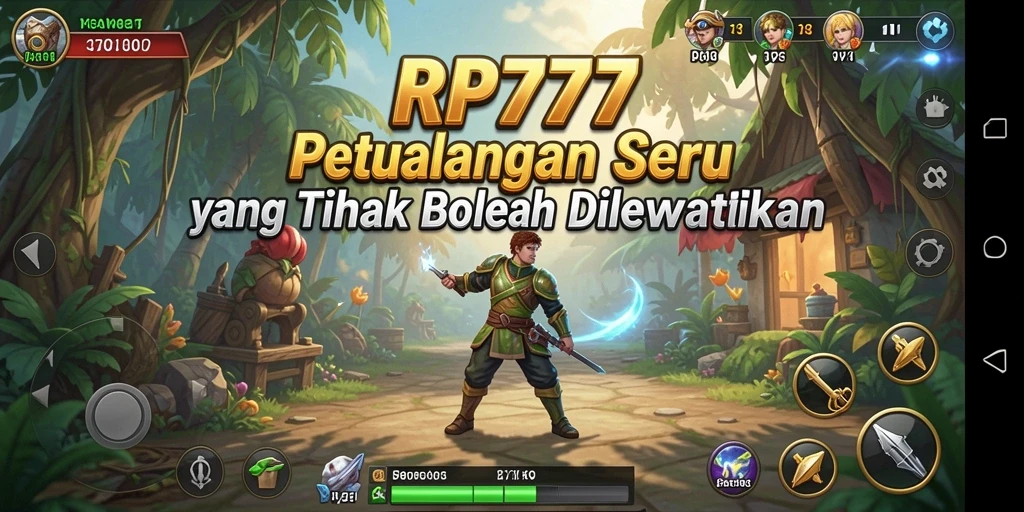 Screenshot utama RP777 menampilkan aksi petualangan yang mendebarkan.