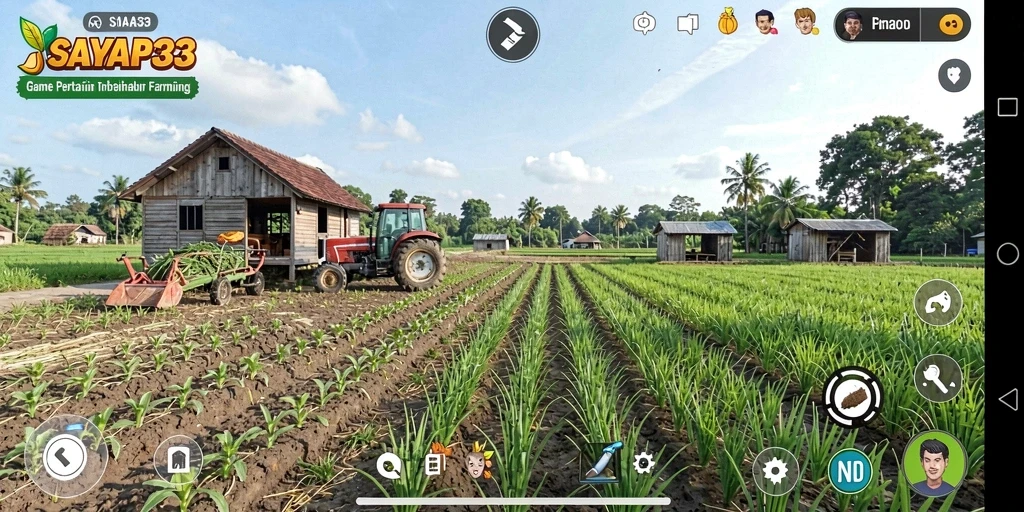 Tampilan gameplay SAYAP33 menampilkan keseruan bertani dan beternak.