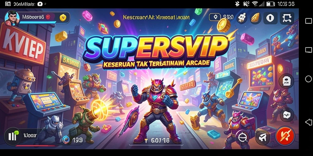 Tampilan gameplay seru dari SUPERSVIP dengan tantangan beragam.