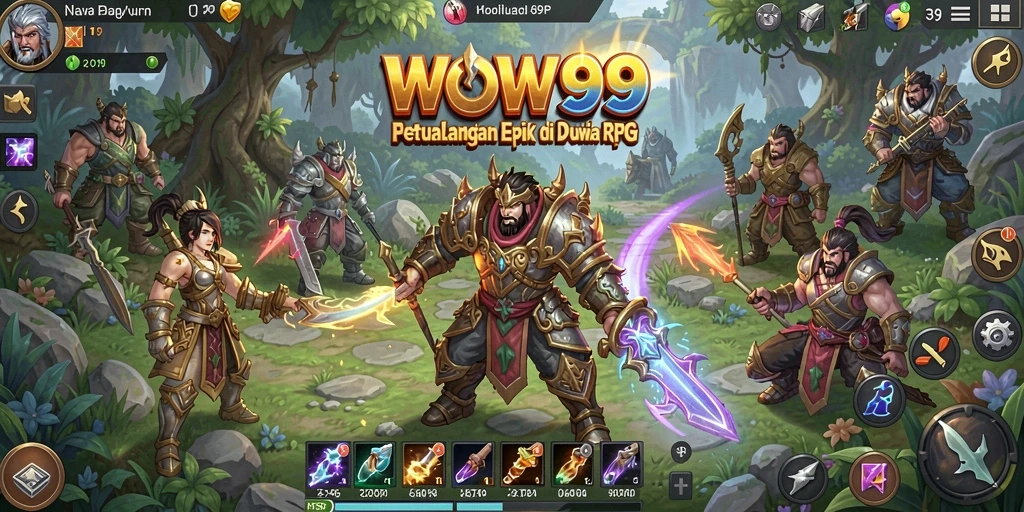 Tampilan gameplay WOW99 dengan grafis memukau dalam pertempuran epik.